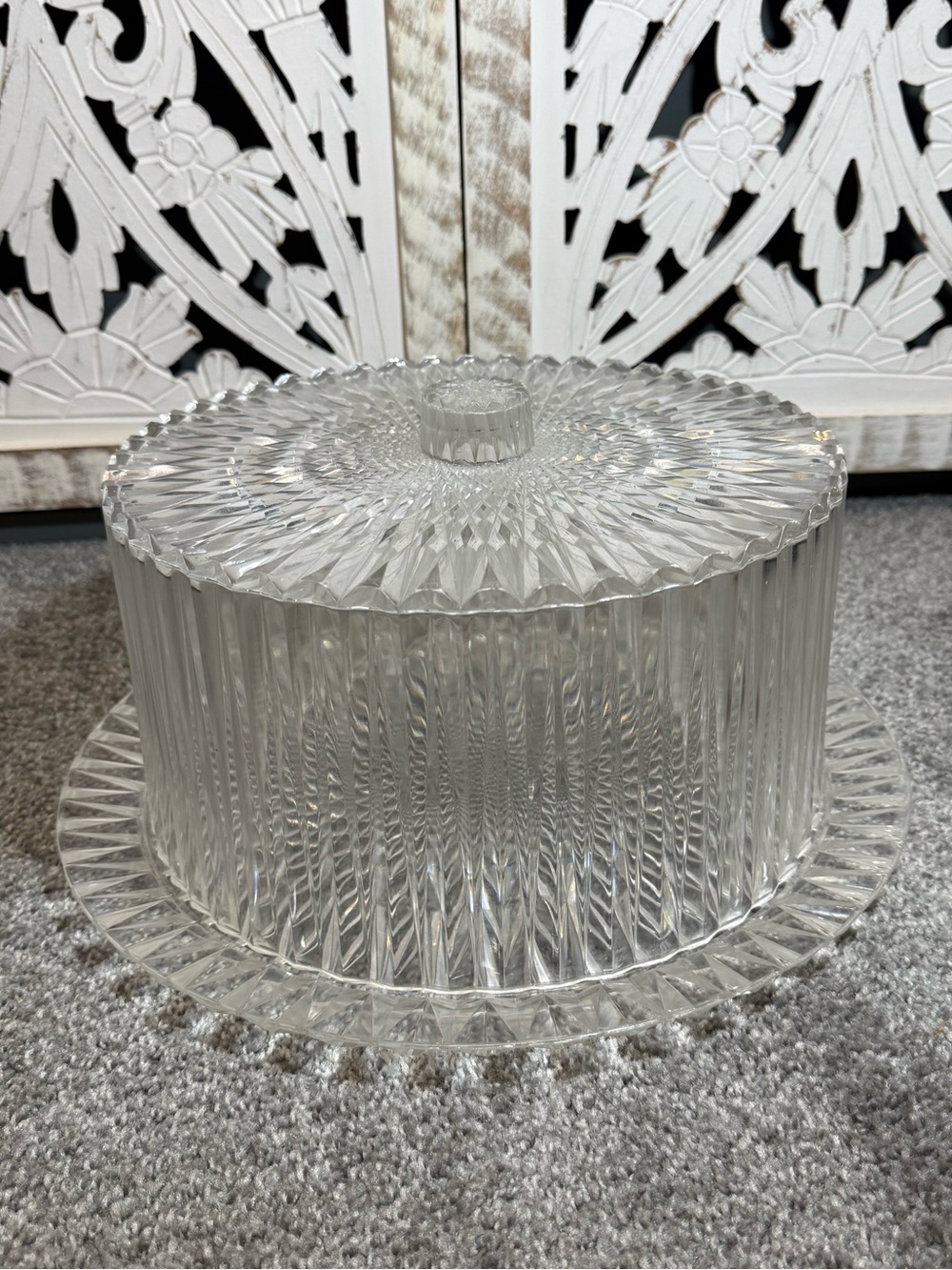 Vintage Acrylic Cake Keeper - Clear Hard Plastic Cake Dome